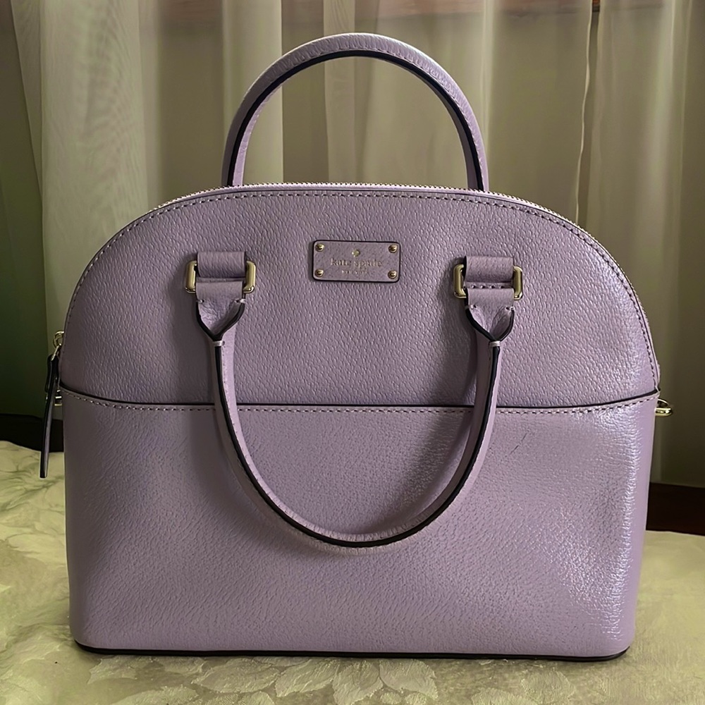 NWT Kate Spade lilac bag. Saffiano leather, 11.5” x 10” x 4”